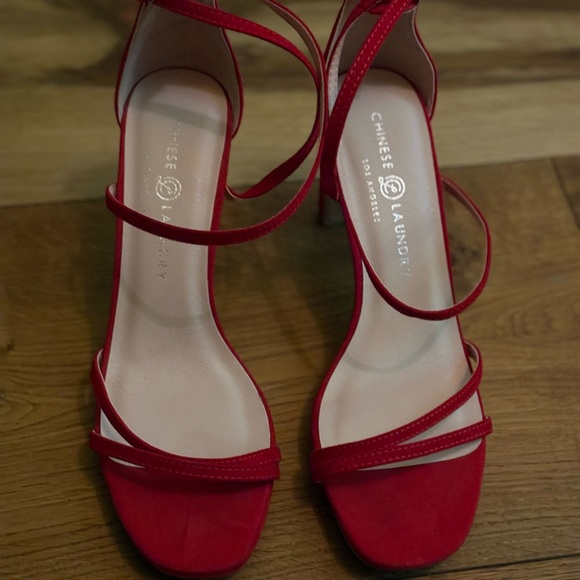 Chinese Laundry Vibrant Red Strappy Heels - Picture 1 of 4
